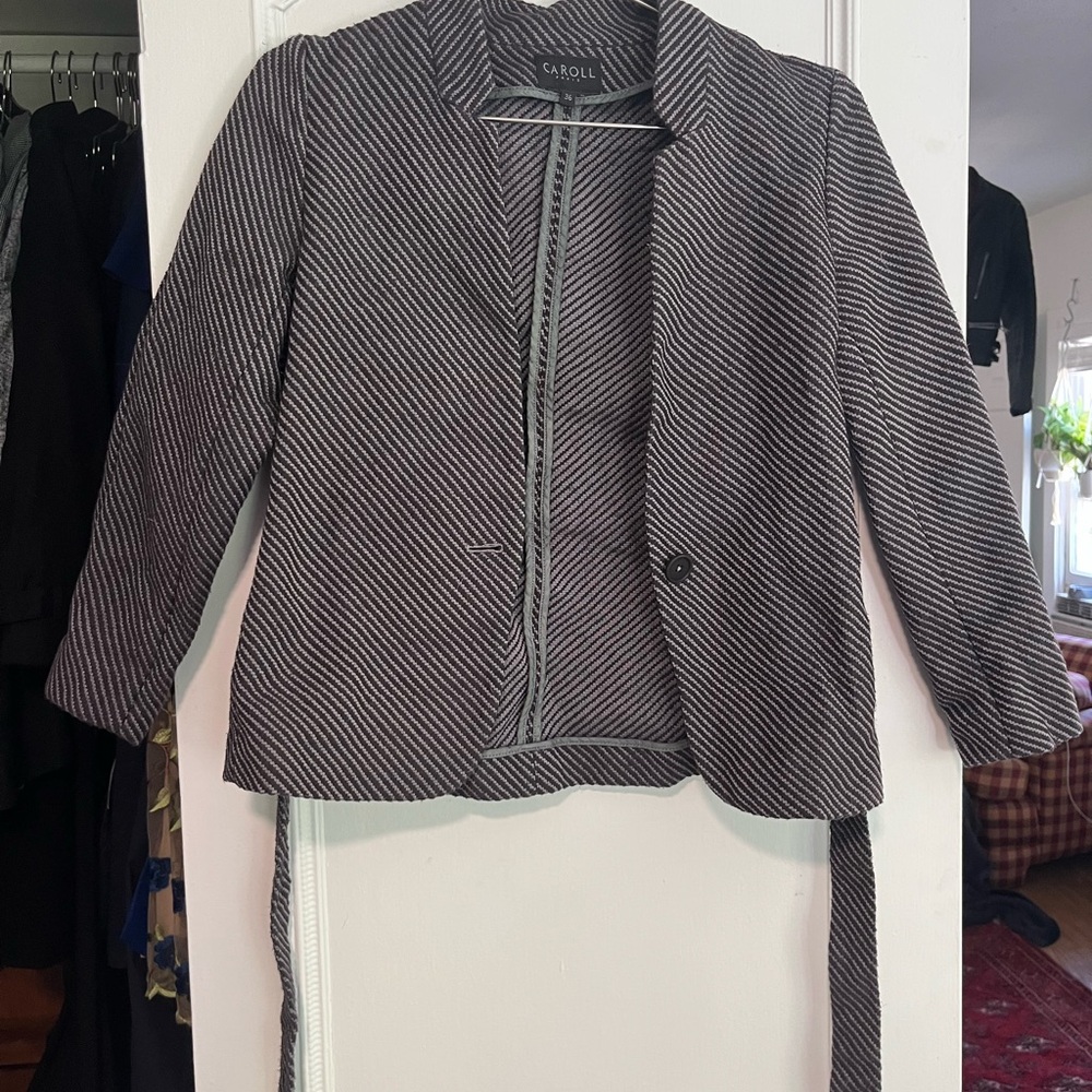 Caroll Paris Striped Blazer Jacket – Size 36 (US 4)